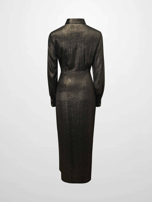 Wrap Shirtdress-Gold