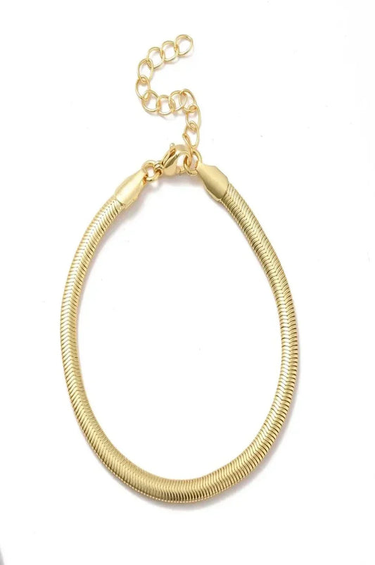 GRACE 18K GOLD RIBBED BRACELET